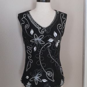 Sequin Sleeveless Top Sz M